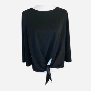 gnw Side Tie Three Quarter Sleeve Blouse Black M